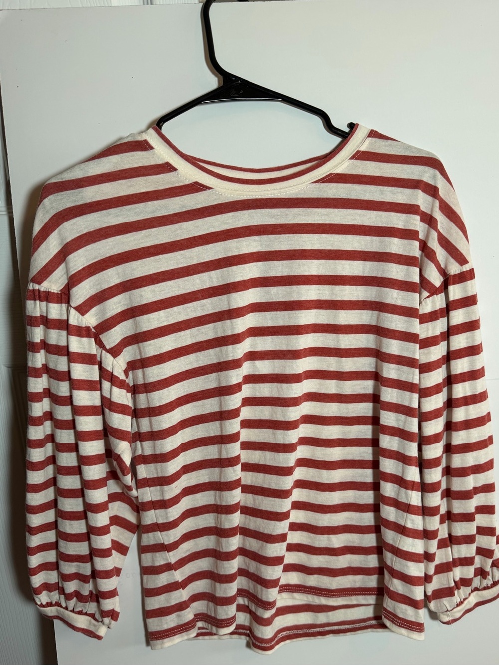 Z Supply Red and Cream Striped Long-Sleeve Crewneck